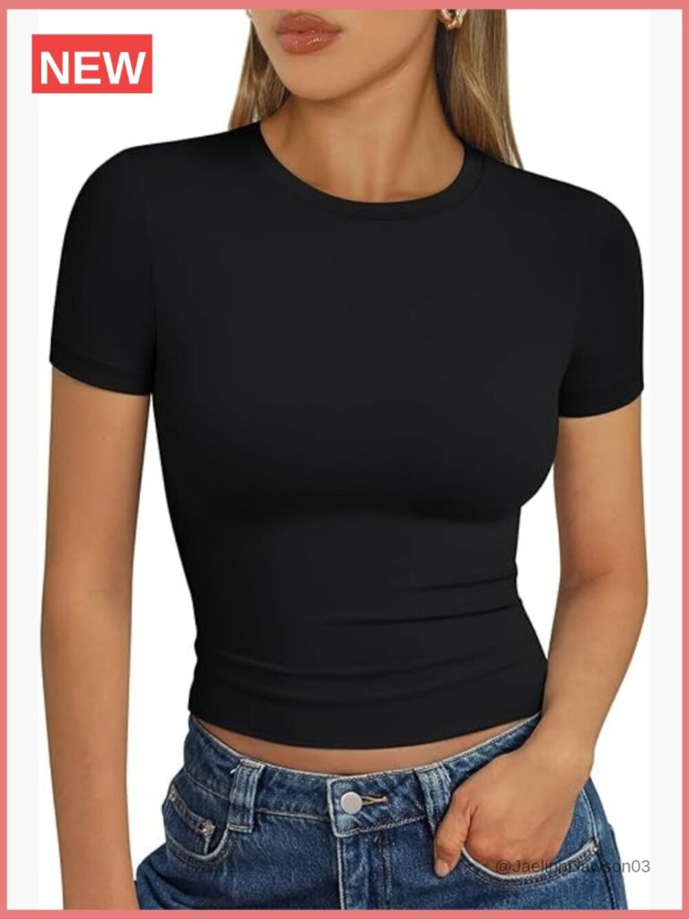 Buttery Soft Slim Fit Crop Tee Short Sleeve Summer Top